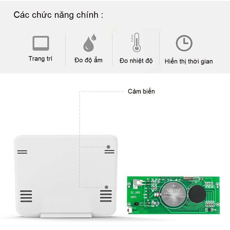 Đồng hồ đo nhiệt độ, độ ẩm màn hình LCD ( Sử dụng trong phòng ngủ, phòng làm việc, xe hơi, văn phòng ....  )