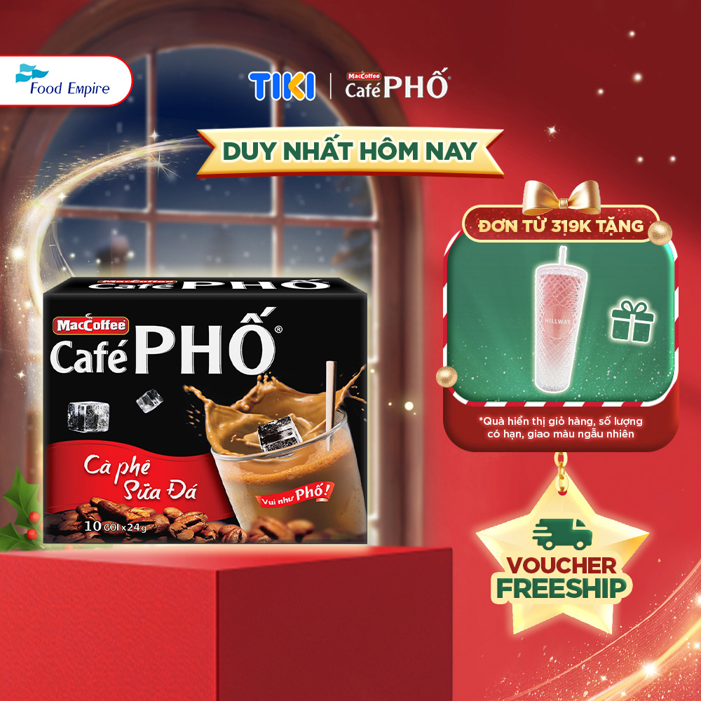 Cà phê Phố Sữa Đá - Maccoffee (hộp 10 gói x 24g)