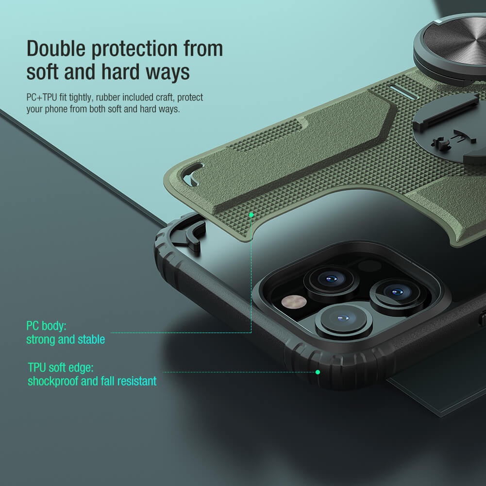 Ốp lưng chống sốc cho iPhone 12 Pro Max 6.7 inch chống sốc kiêm giá đỡ hiệu Nillkin Medley chống sốc cực tốt, chất liệu cao cấp, kiêm giá đỡ cho điện thoại - hàng chính hãng
