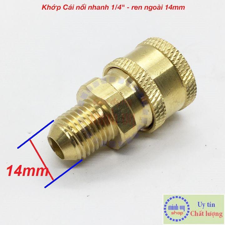 Khớp nối nhanh 1/4" ren 13mm 14mm 18mm 22mm dành cho may rua xe cao ap gia dinh mini