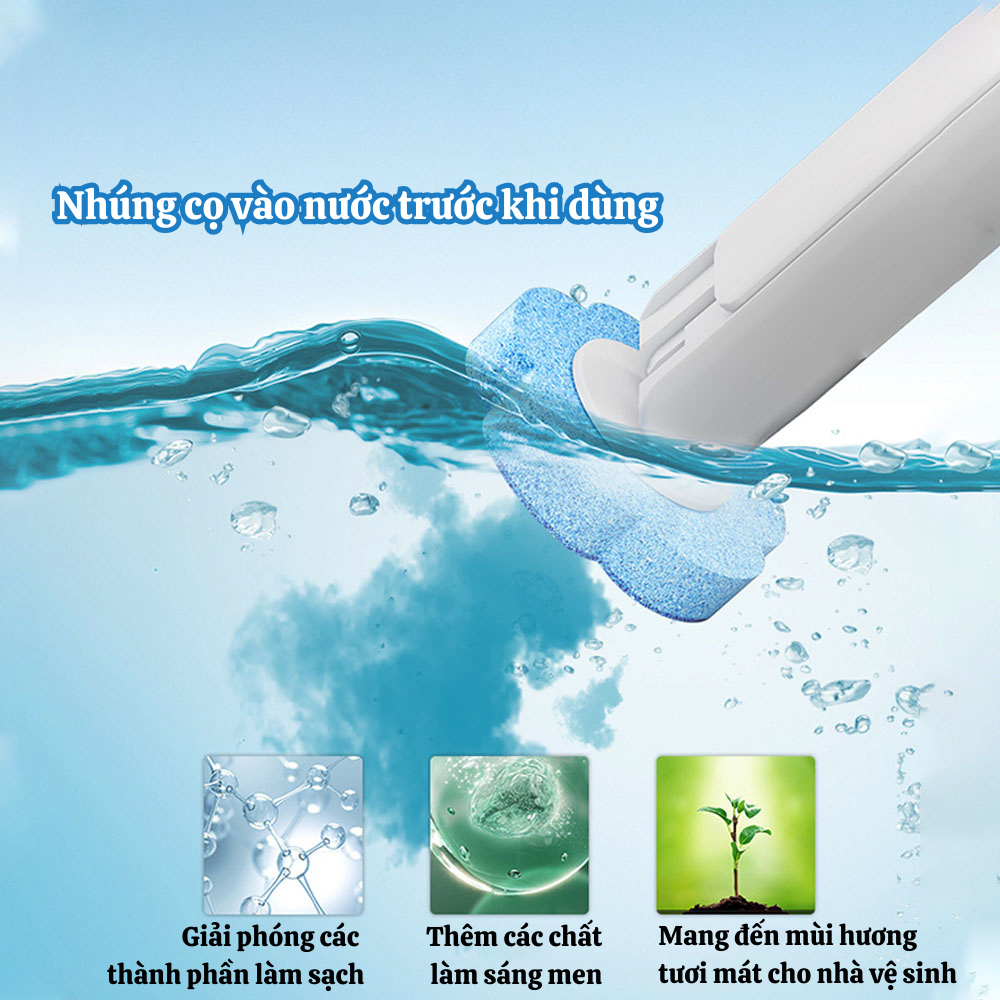 Bộ Cọ Vệ Sinh Dùng Một Lần Gắn Tường, Cọ Toilet Xoay 360 Độ Thế Hệ Mới Có Đầu Thay Thế - Giao Màu Ngẫu Nhiên