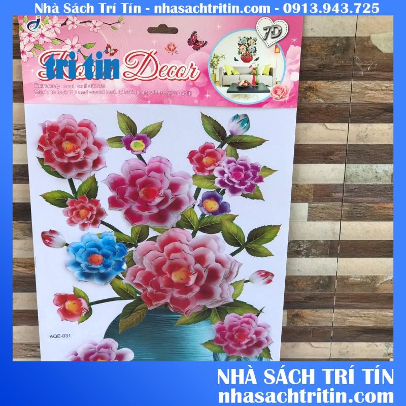 Tranh dán tường hoa nổi 7D sẵn keo dán.