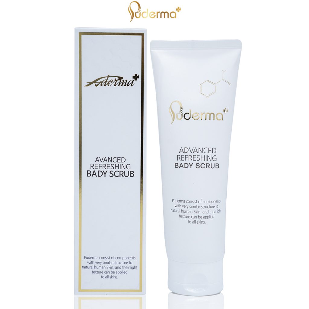 Tẩy Da Chết Toàn Thân Puderma Advanced Refreshing Bady Scrub: cấp ẩm, làm sạch sâu, mịn da,ngăn ngừa mụn