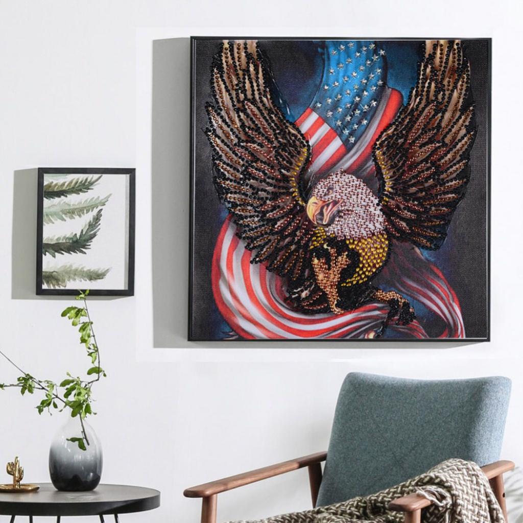 DIY 5D Eagle Diamond Painting Embroidery Special Shaped Home Decor 30x30cm