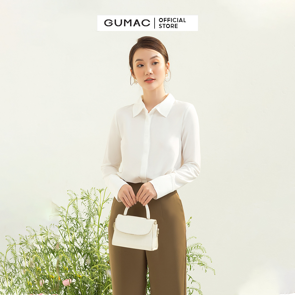 Áo sơ mi nữ GUMAC AC03029 giấu nút thời trang công sở thanh lịch