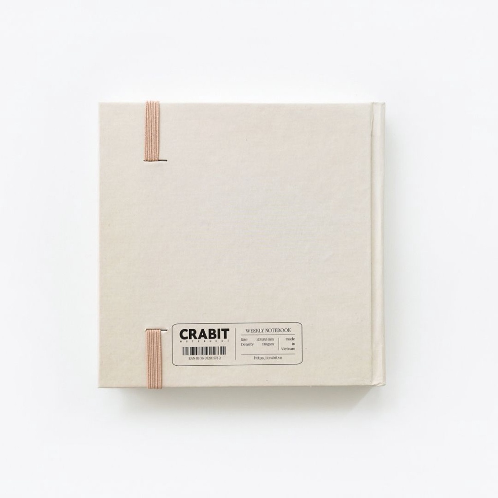 Sổ tay ghi chép - Sổ kế hoạch tuần weekly plan ( Ruột kẻ ngang chia khung ) Khổ hình vuông 144 trang 130gsm Crabit - Be