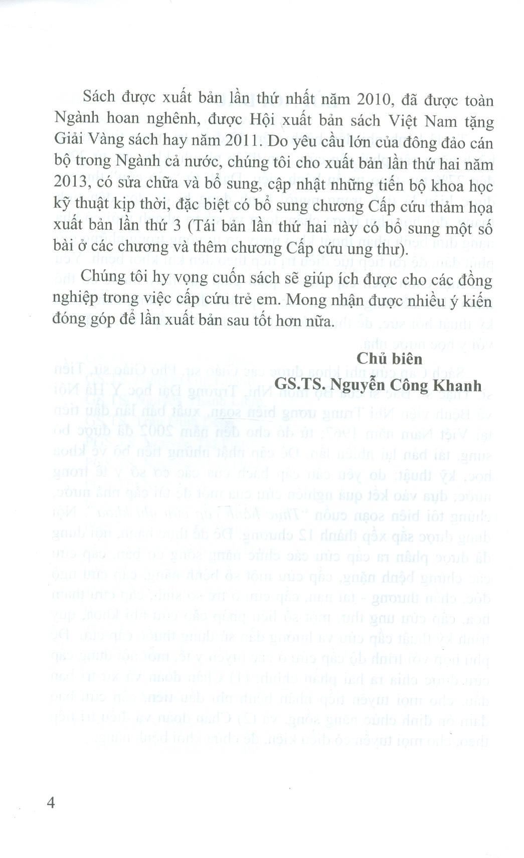 Thực Hành Cấp Cứu Nhi Khoa (Tái bản lần thứ hai, có sửa chữa và bổ sung) - GS.TS. Nguyễn Công Khanh, GS.TSKH, Lê Nam Trà đồng chủ biên