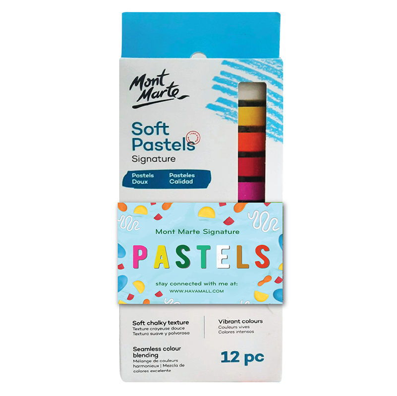 Màu Phấn Soft Pastels 12 Cái Mont Marte (Bao Bì Ngẫu Nhiên)