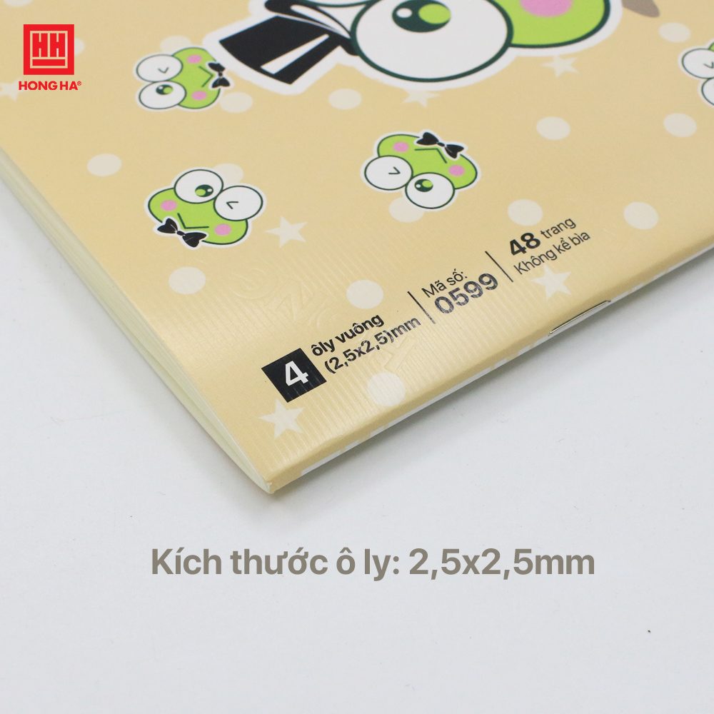 Vở 4 ô ly 48 trang Hồng Hà Ếch cốm định lượng 100gsm - 0599