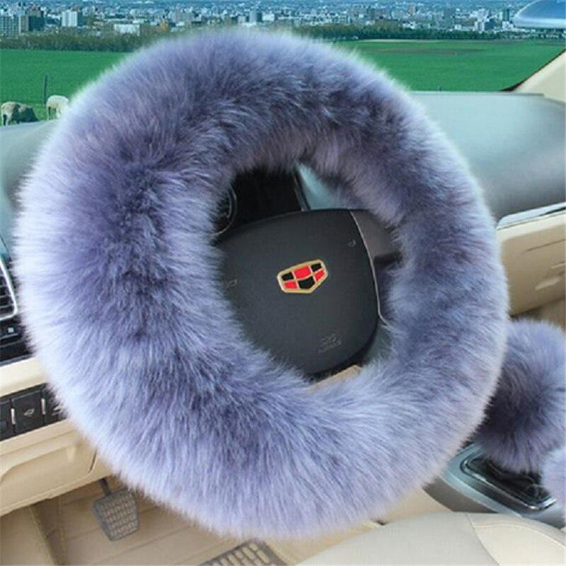 3Pcs Car Accessories Decoration Steering Wheel Cover + Handbrake Cover + Gear Shift Cover