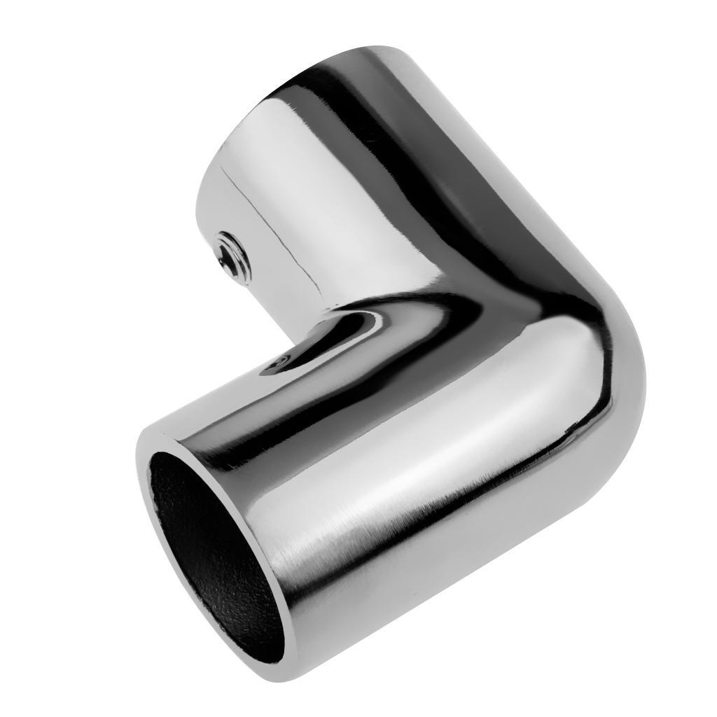 2pcs Stainless Steel Boat Hand Rail Fitting 90 Deg 1/ 7/8" Elbow Tube Mount