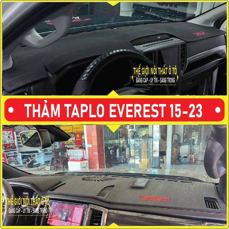 Thảm taplo ford everest đời 2015 đến 2023 da cacbon,da vân gỗ, tuyết nhung chống nắng cao cấp