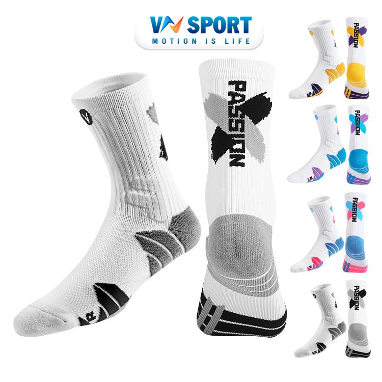 Tất Thể Thao Cổ Cao V-Pro - VNS025, Tất Bóng Rổ, Tất Cầu Lông, Tất Chạy Bộ...Thoáng Khí, Tạo Cảm Giác Thỏa Mái Khi Sử Dụng
