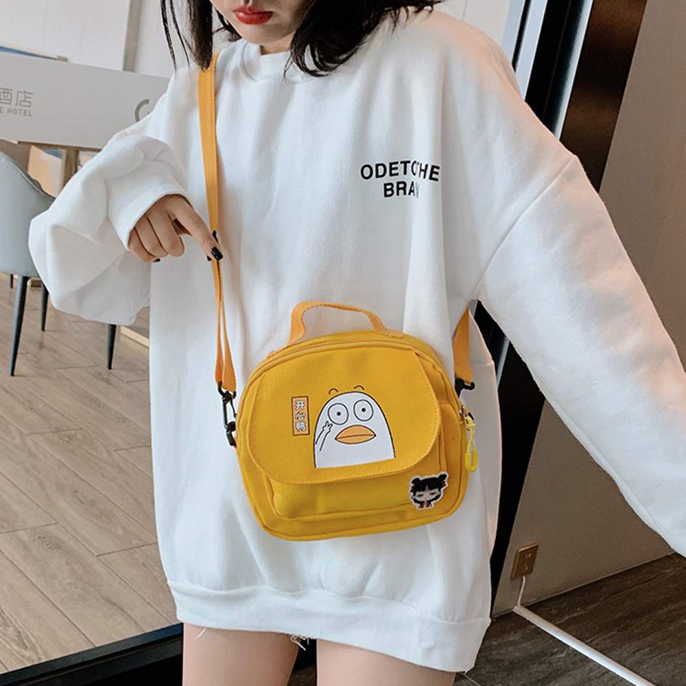Túi Nữ Đeo Chéo Mini, Hình thú vui nhộn, Vải Canvas siêu bền