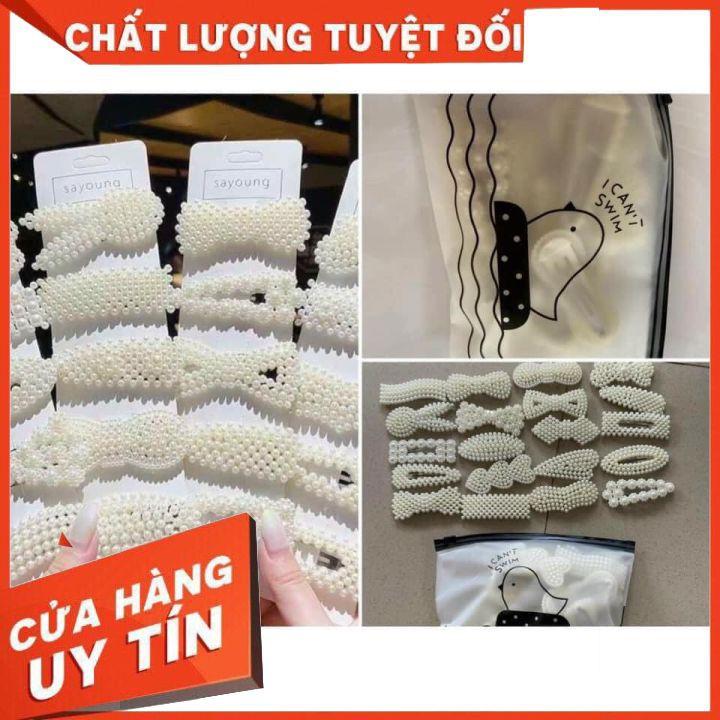 Combo 20 kẹp tóc đính hạt giả ngoc trai siêu xinh