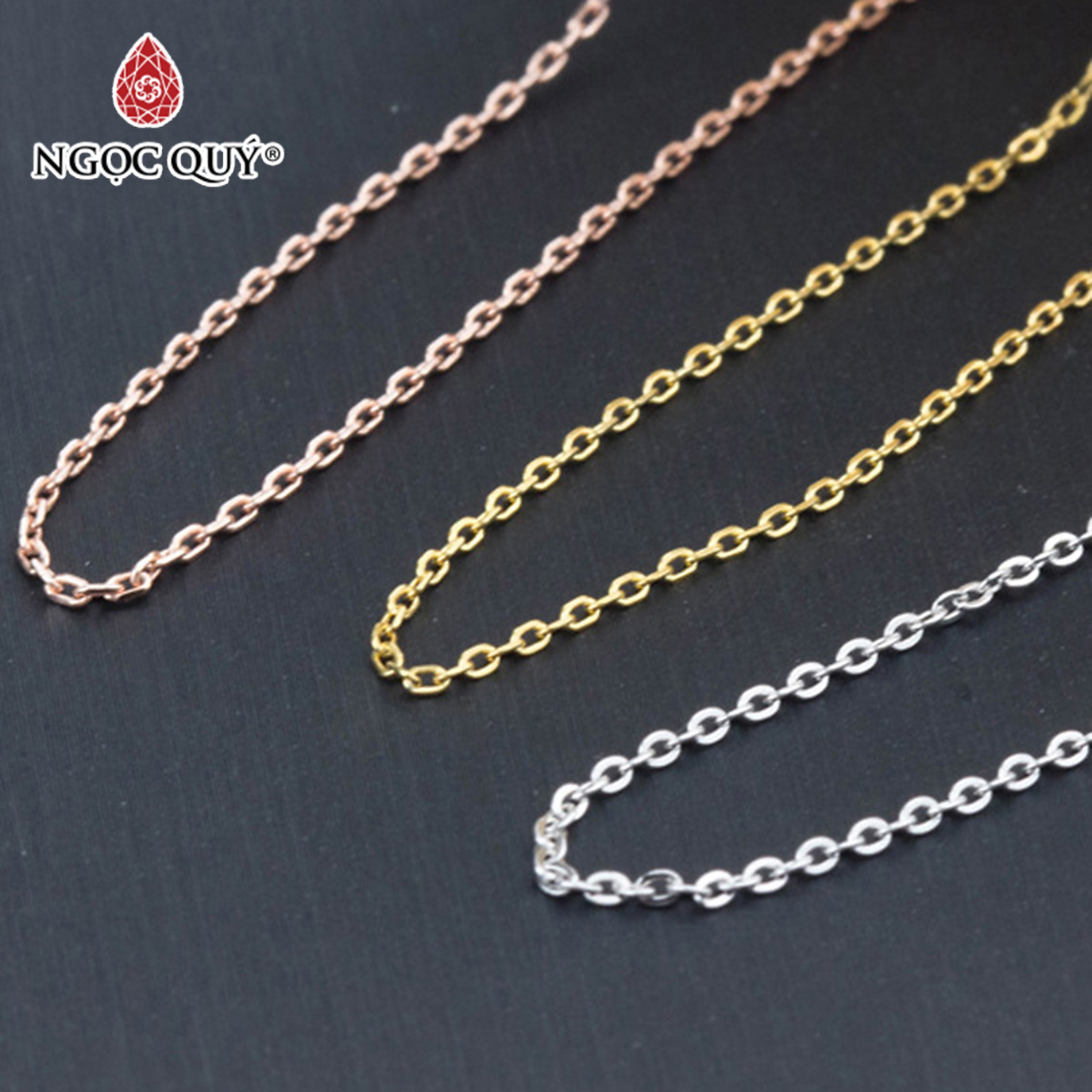 Dây chuyền bạc dạng móc xích 40cm - Ngọc Quý Gemstones