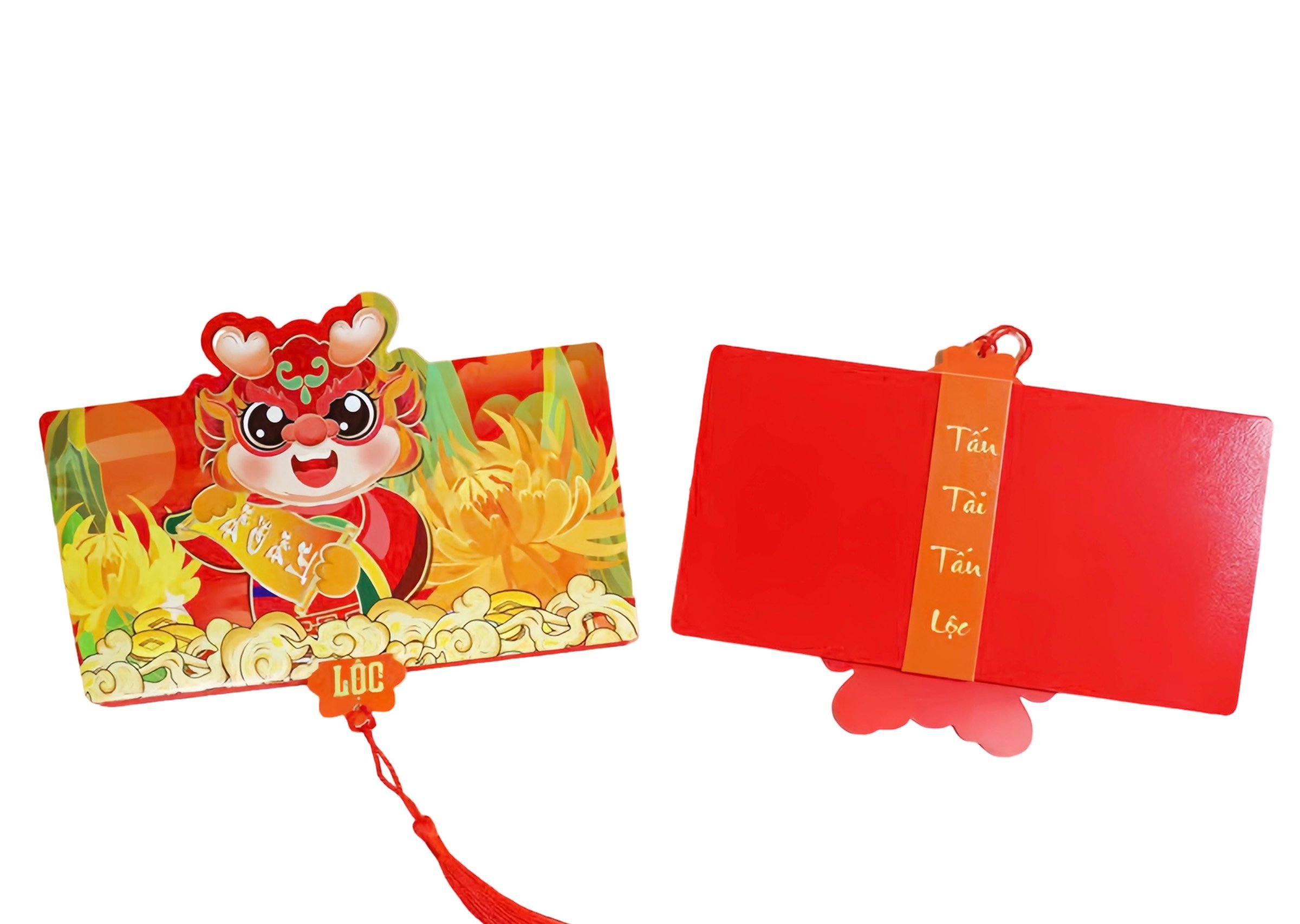 COMBO 10 CÁI - Bao lì xì 2024 xếp lớp 6 ngăn sang trọng độc lạ - lì xì xuân giáp thìn