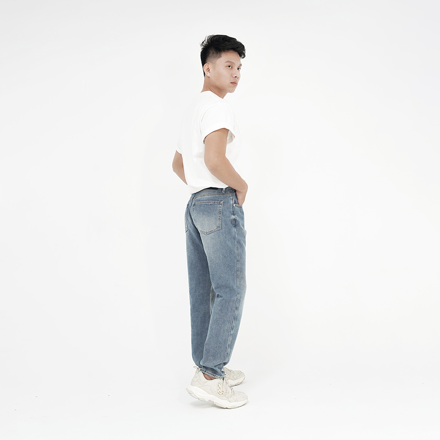 Quần Jeans Nam Cao Cấp HUNTER X-RAYS  Form Straight Cotton Màu Xanh Đậm - Hunter X-Rays D24
