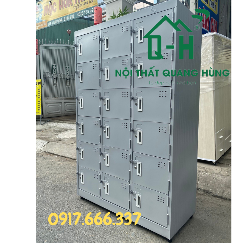 TỦ HỒ SƠ - TỦ LOCKER 18 CỬA SƠN TĨNH ĐIỆN DÀNH CHO VĂN PHÒNG