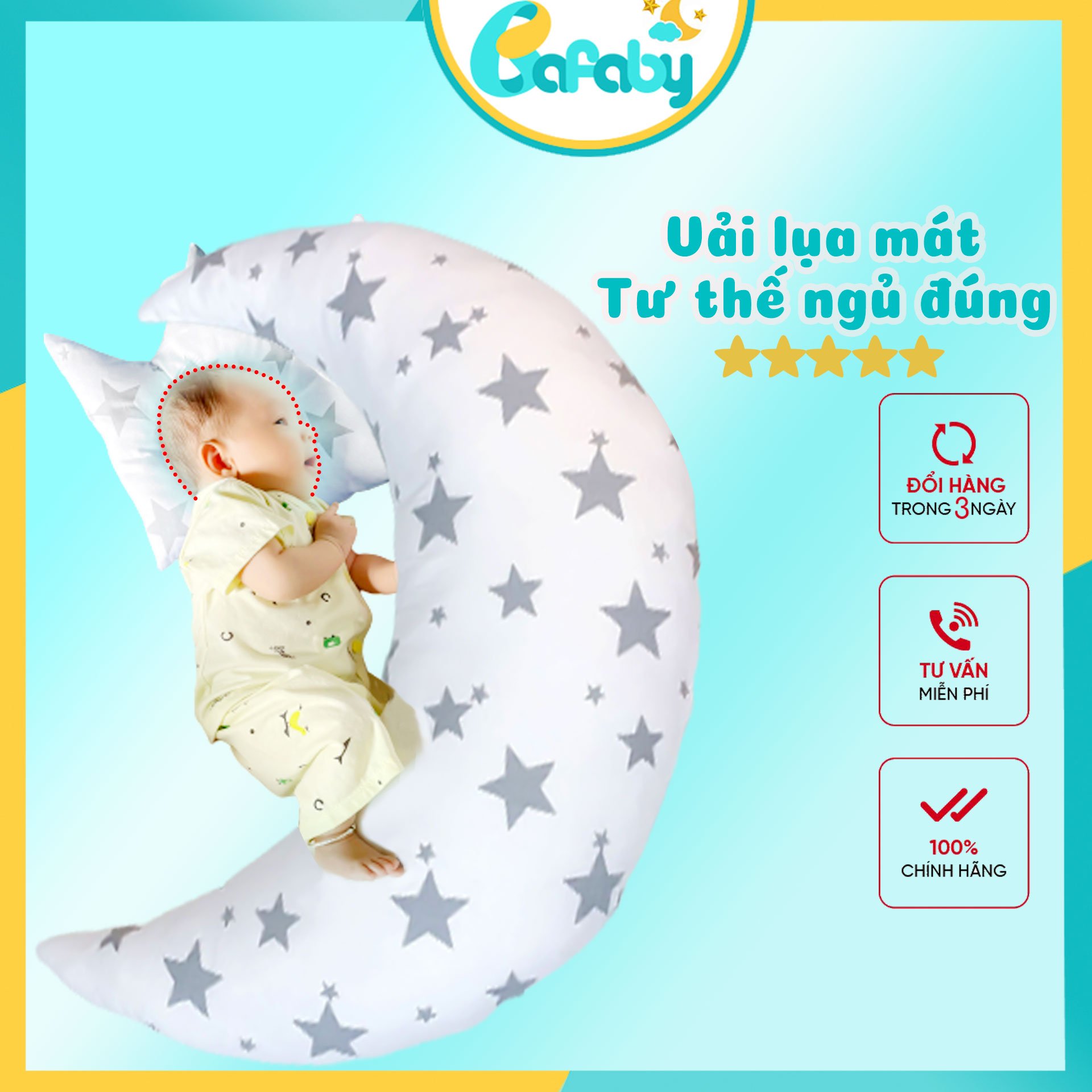Gối Ôm Cho Bé Sơ Sinh Và Trẻ em 2 Lớp Chất Liệu Vải Lụa Mát Cao Cấp
