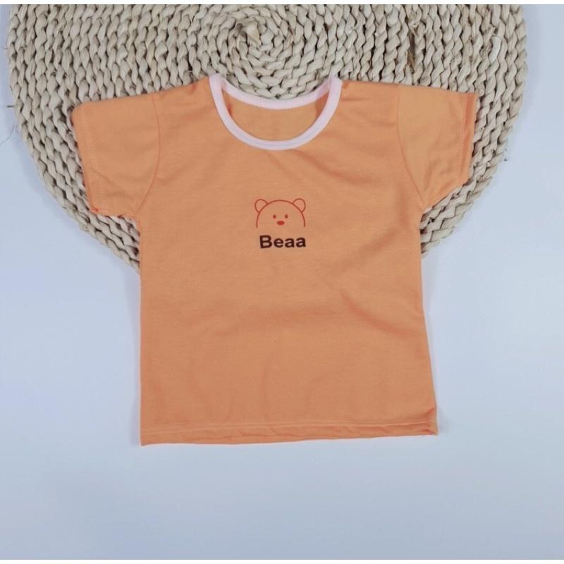 Áo phông hoạt hình cotton phối viền cho bé