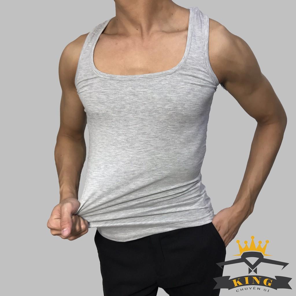 Áo thun ba lỗ nam, Áo 3 lỗ nam thể thao tập gym ôm body với chất thun COTTON co giãn cao cấp KINGCHUYENSI U07