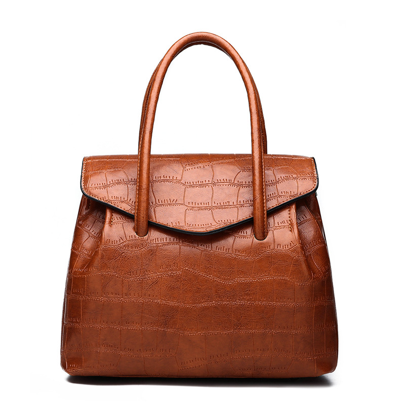 Simple small square bag fashion crocodile pattern PU leather bag lady messenger shoulder handbag