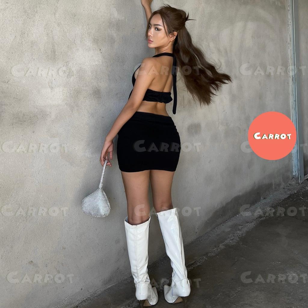 Set áo croptop nữ thiết kế sexy carrotxinhdep chân váy ôm body co gĩan đi chơi đi du lịch giá rẻ hình thật