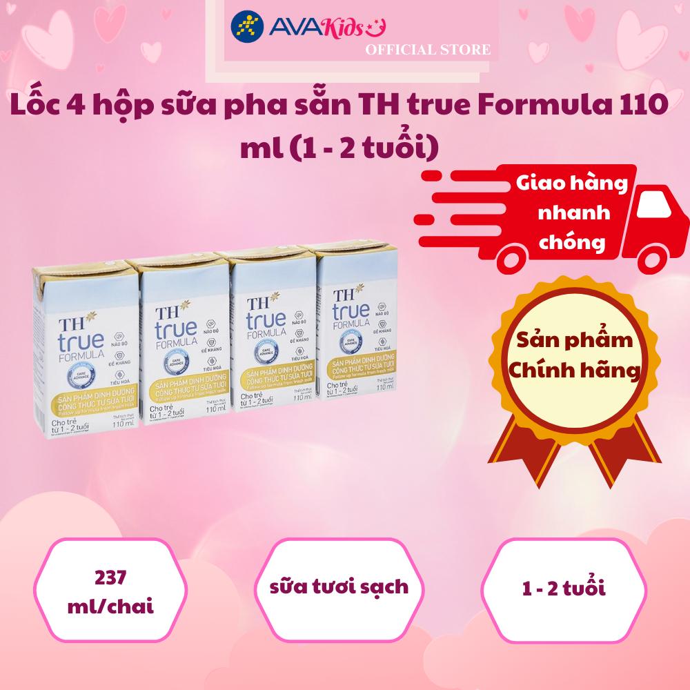 Lốc 4 hộp sữa pha sẵn TH true Formula 110 ml (1 - 2 tuổi)