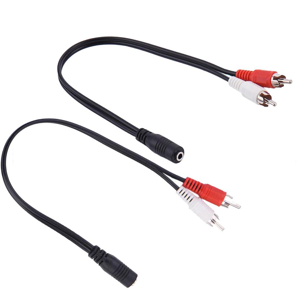 2x 3.5mm Female to 2RCA Y Cable Aux Audio Headphone  Converter Adapter