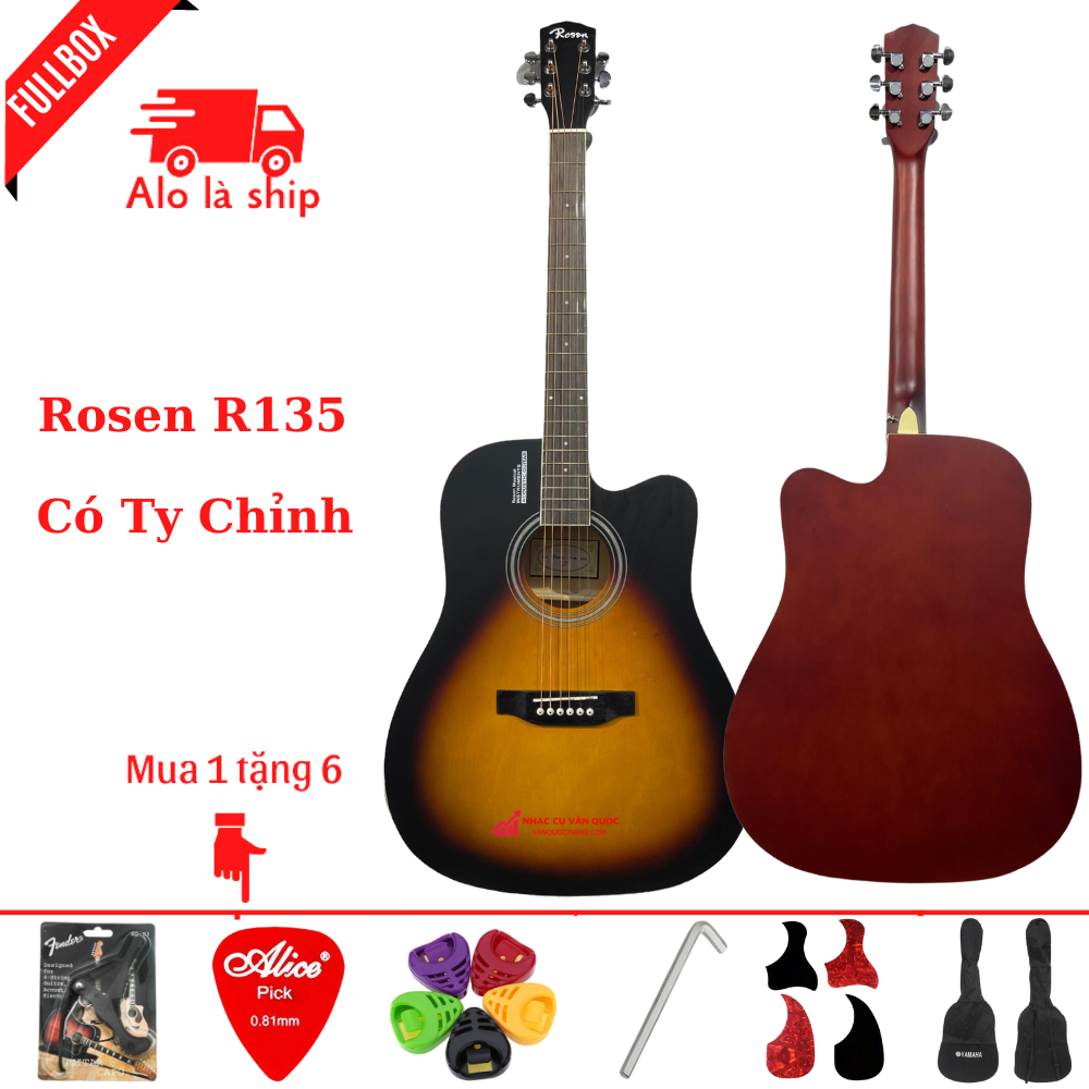 Đàn Guitar Acoustic Rosen R 135 + Tặng Kèm Bộ Phụ Kiện 6 Món