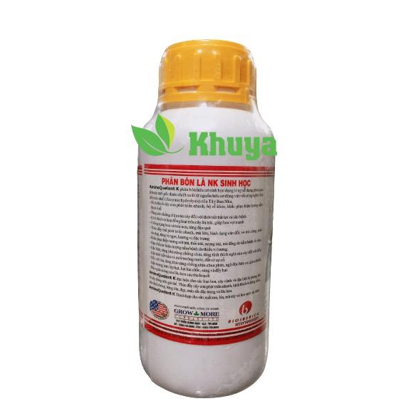 Phân bón lá sinh học Growmore AminoQuelant K chai 500ml Siêu To Trái