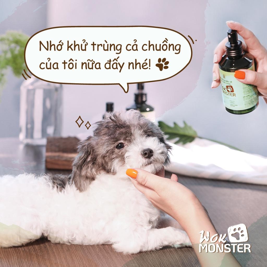 WOK MONSTER- Xịt thơm khử khuẩn, khử mùi và bảo vệ thú cưng- Thành phần an toàn