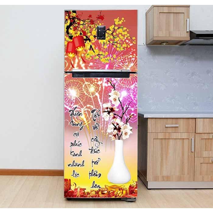 DECAL DÁN TỦ LẠNH MẪU XUÂN 2022 B ĐẸP - BỀN - SANG