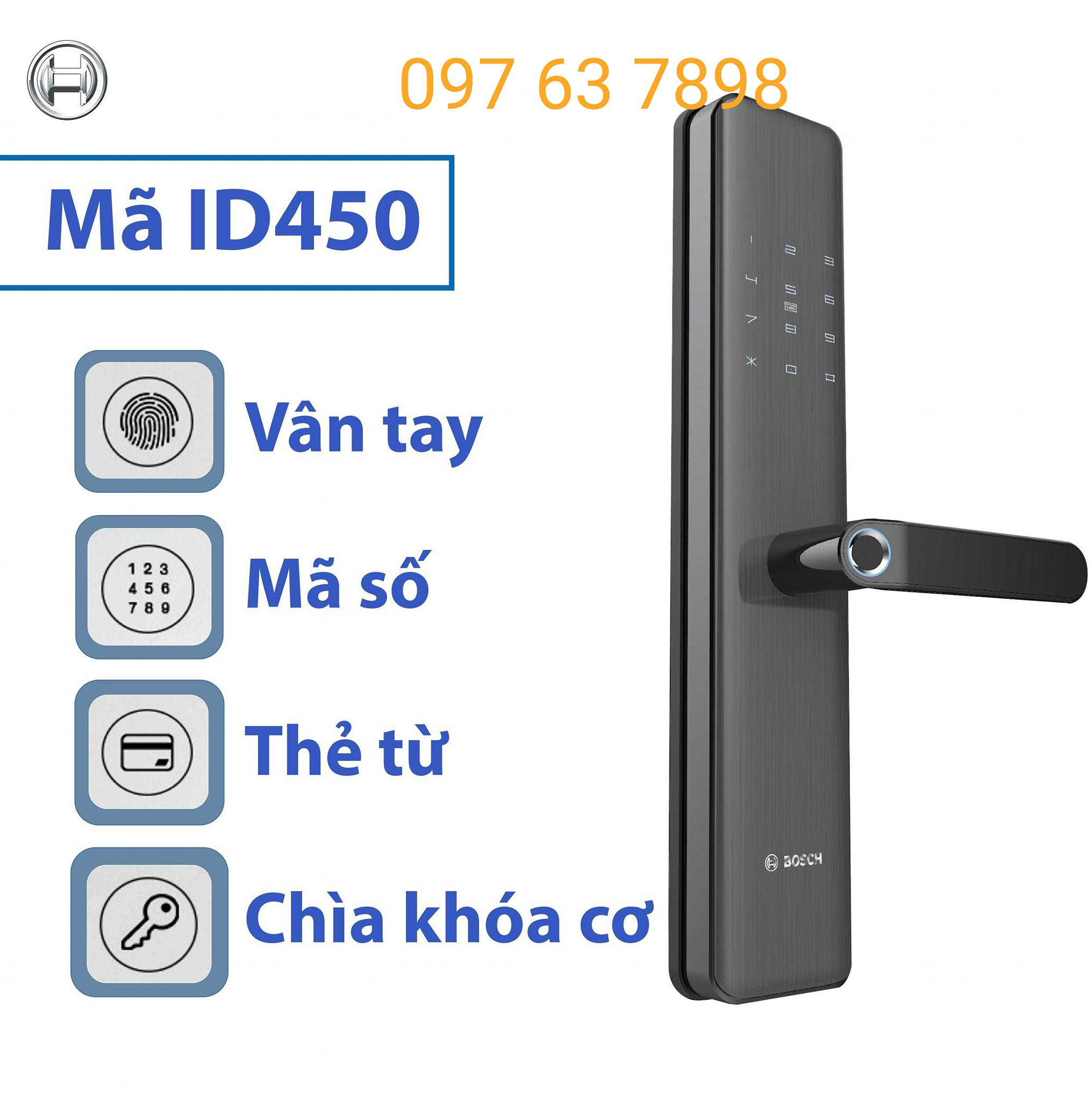 Khóa cửa vân tay  ID 450