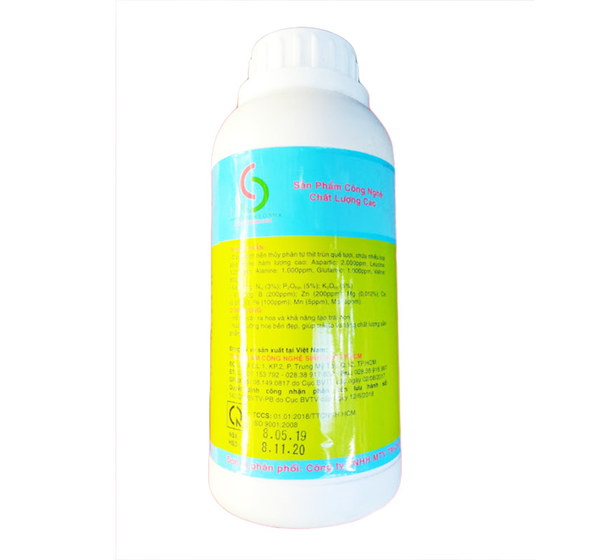 Bộ phân bón hữu cơ sinh học - dịch trùn quế tốt lá và kích thích ra hoa - Bio 01+04(2 chai x 500ml)