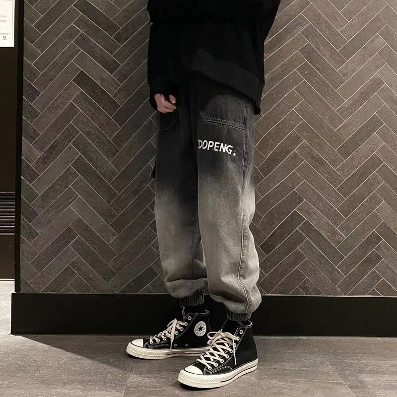Quần jeans loang màu ombre nam