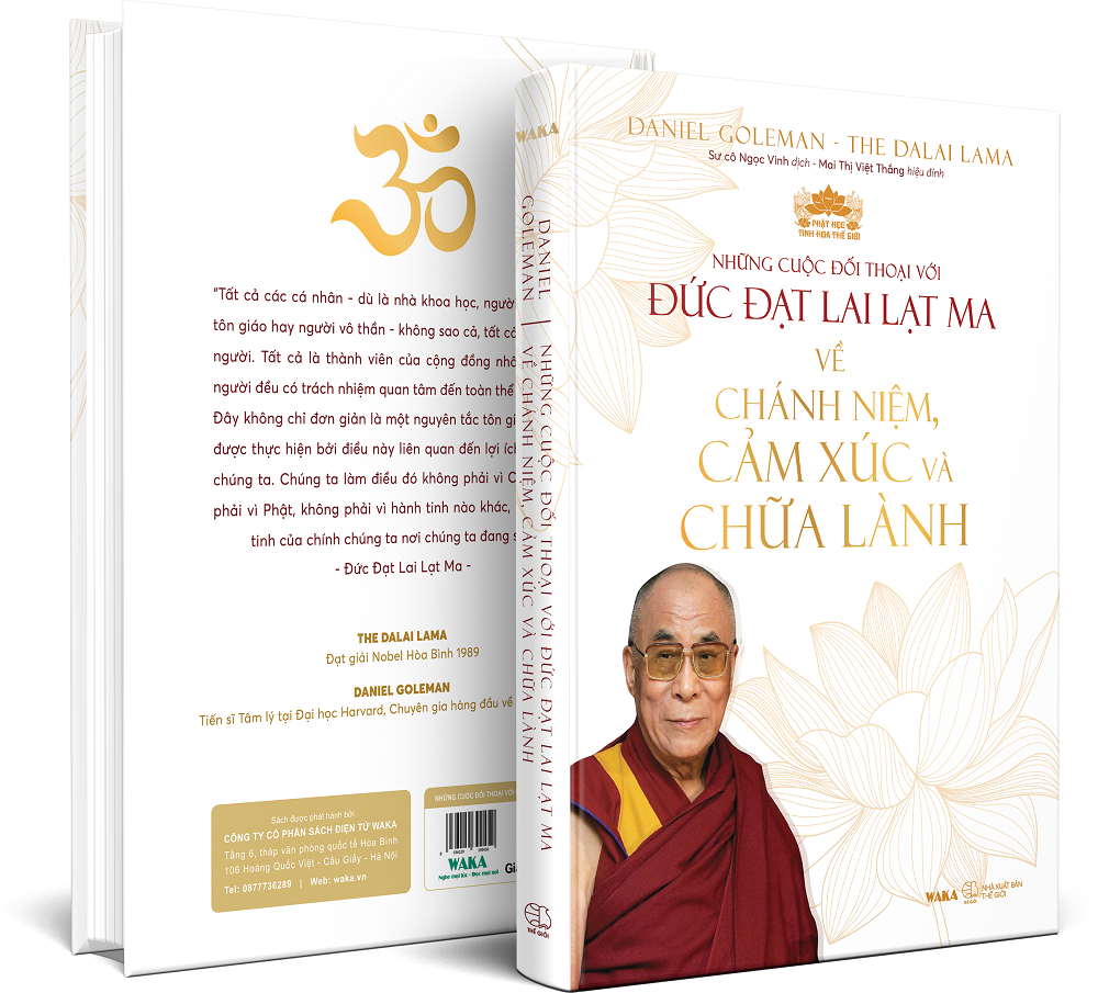 (Bìa cứng) Những cuộc đối thoại với ĐỨC ĐẠT LAI LẠT MA về Chánh niệm, Cảm xúc và Chữa lành - Waka