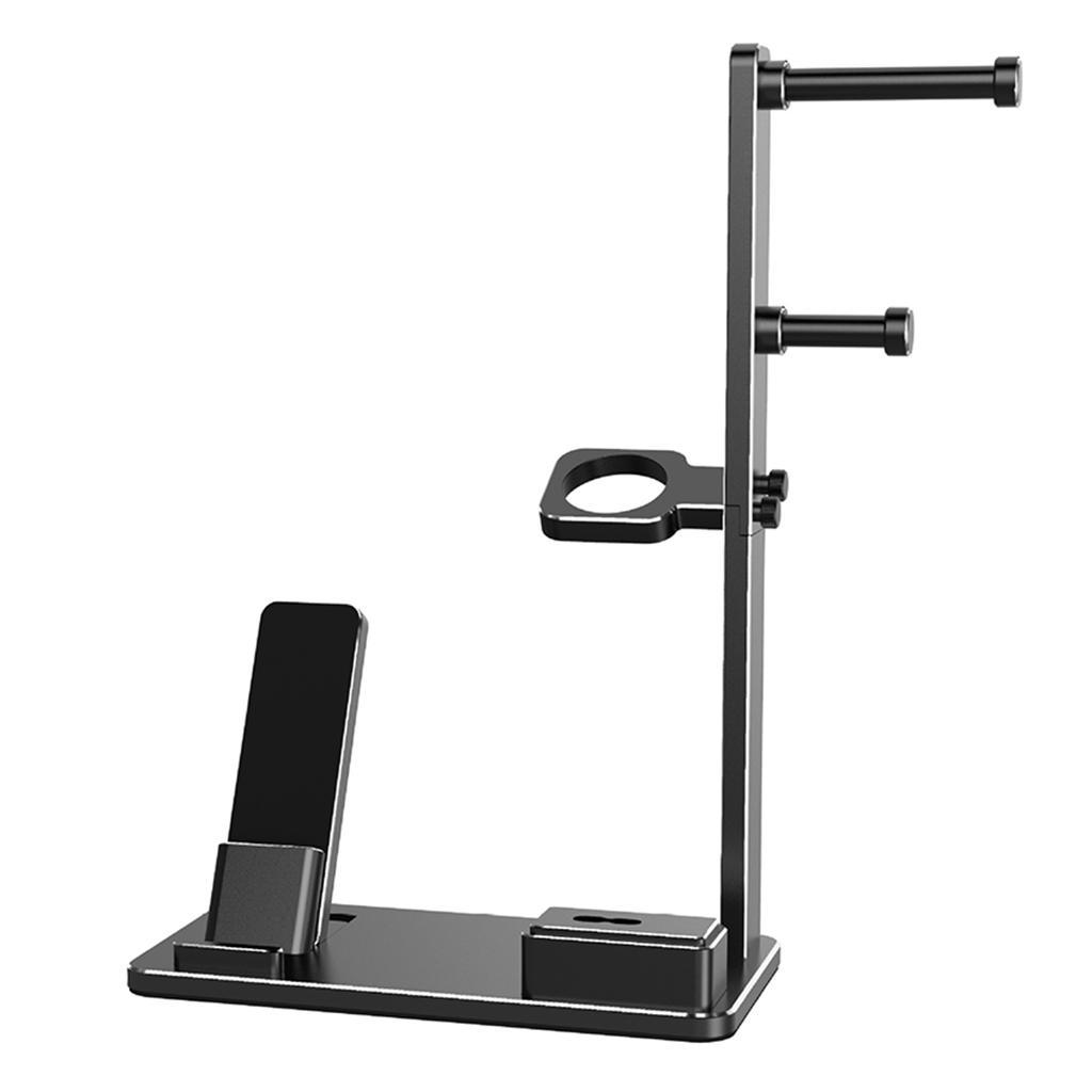 6 In 1 Aluminium Charger Stand Charging Dock for Apple Watch 1/2/3 Black