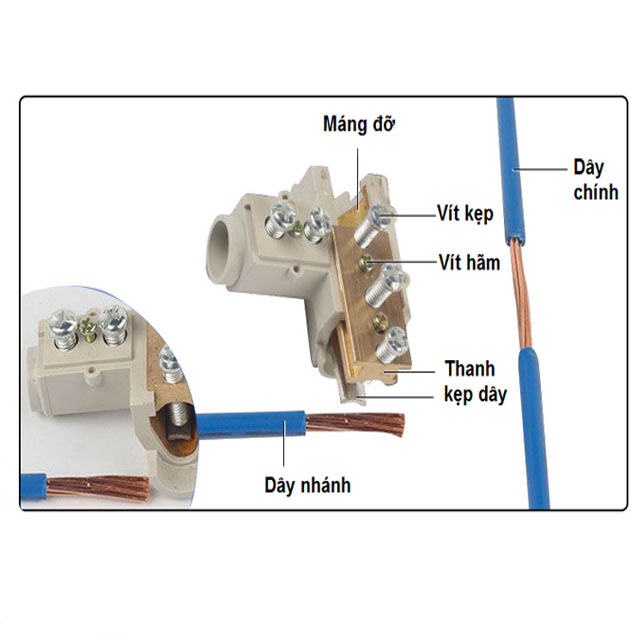 Bộ 5 Cầu Nối Dây Điện Chữ T 6 - 25mm2 Chia Nhánh T-25