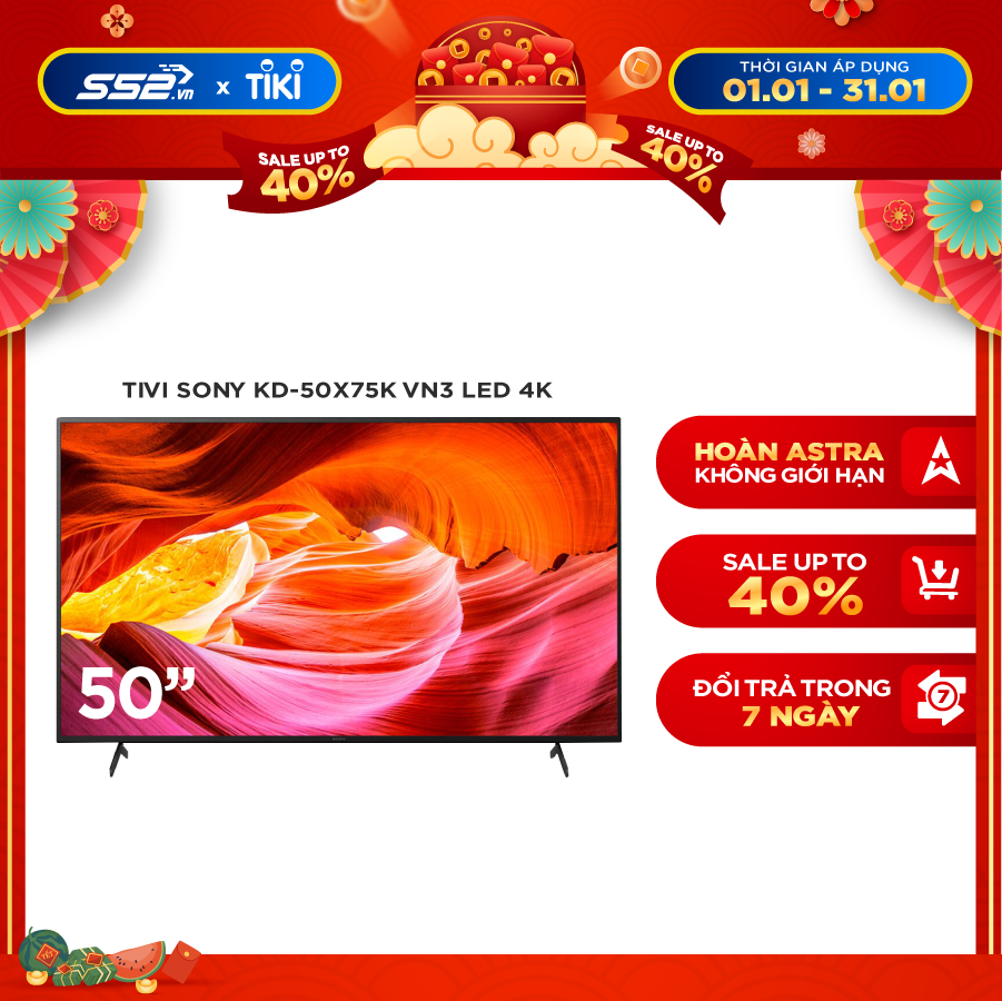 Google Tivi Sony 4K 50 inch KD-50X75K – Model 2022