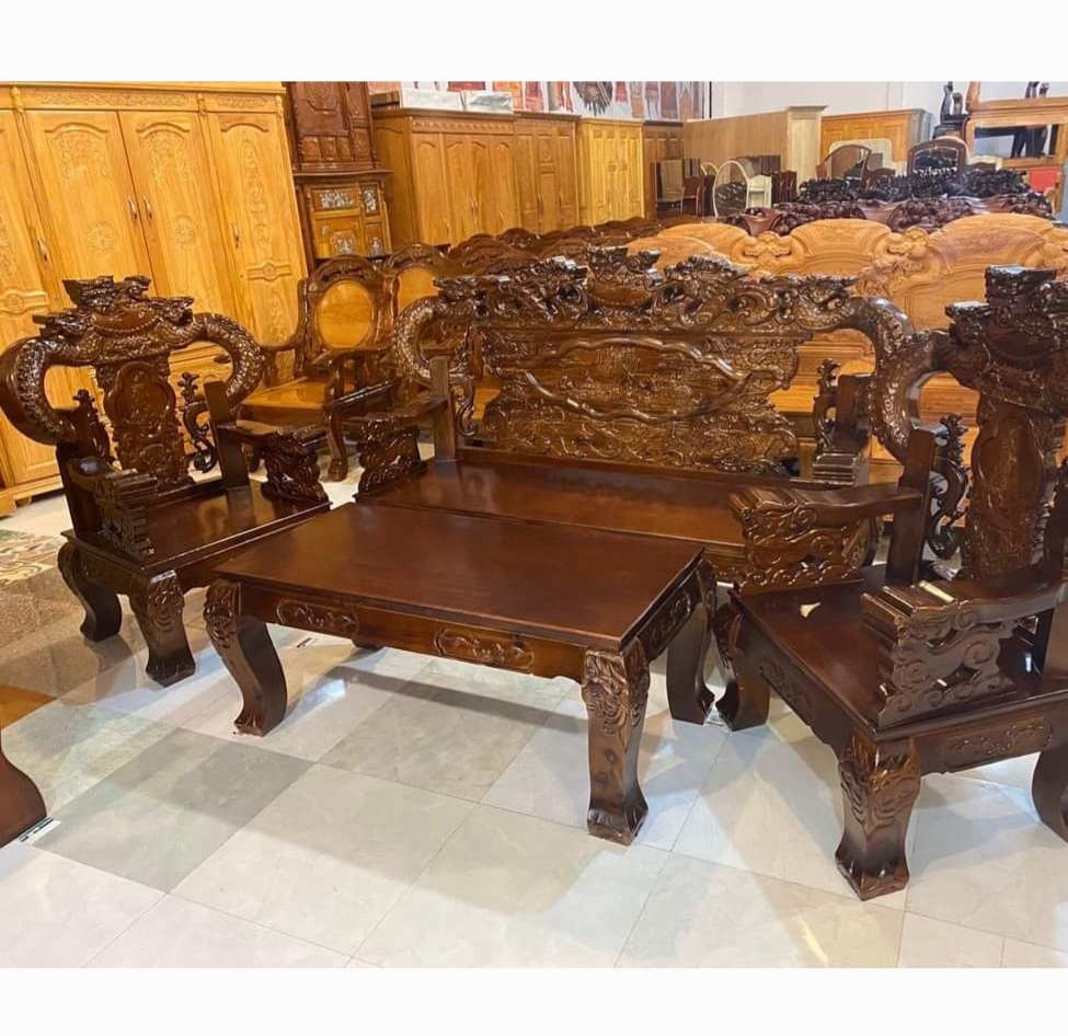 Bộ salon huỳnh tay 12 mẫu víp 6 món -Bộ bàn ghế phòng khách