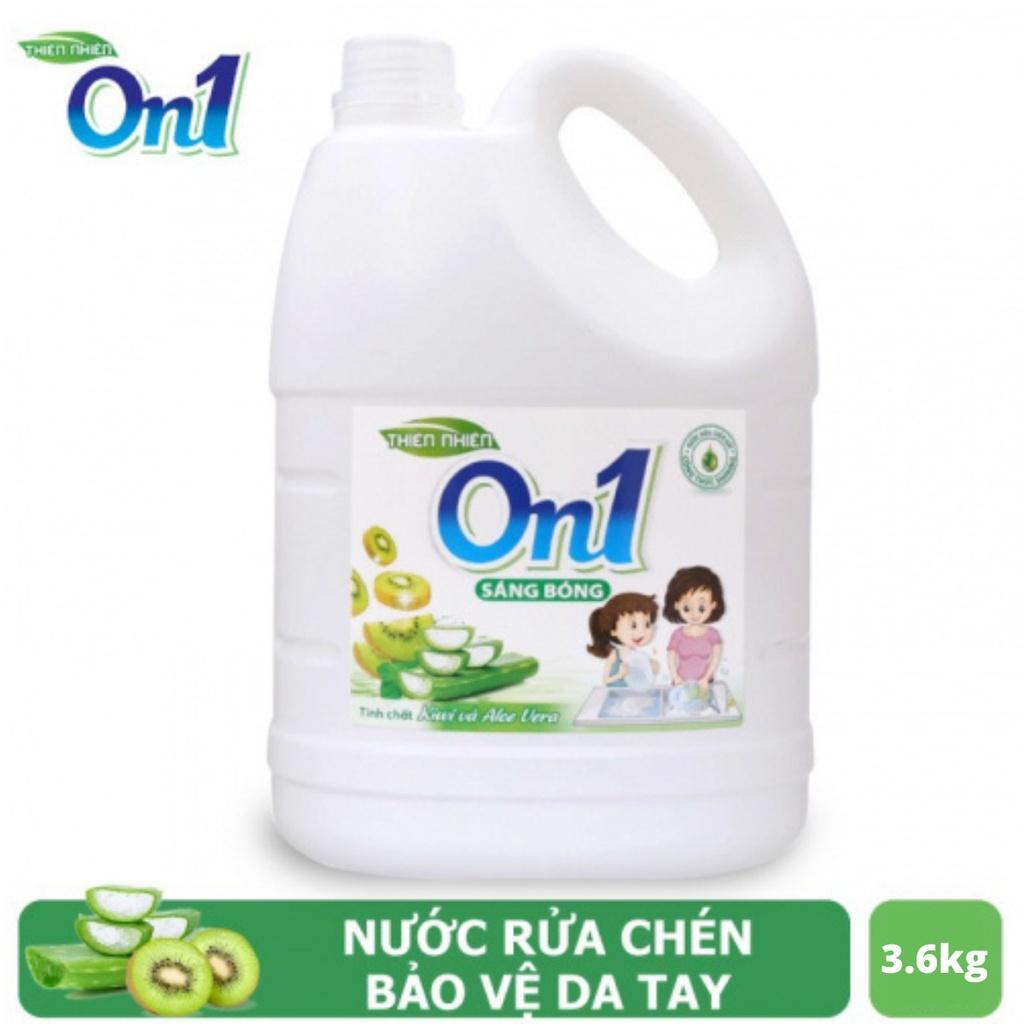 Nước rửa chén On1 hương kiwi và aloe vera 3.6kg, gel rửa bát sạch bóng vết dầu mỡ N5008 - Lixco Việt Nam