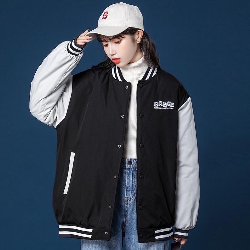 Áo Khoác Dù Bomber Thêu Form Rộng Hình Dáng Thể Thao Cực Đẹp Unisex Unisex