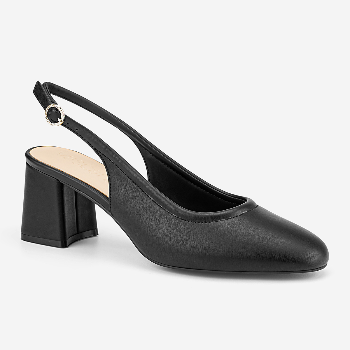 Vascara Giày Slingback Block Heel Mũi Tròn - BMN 0719