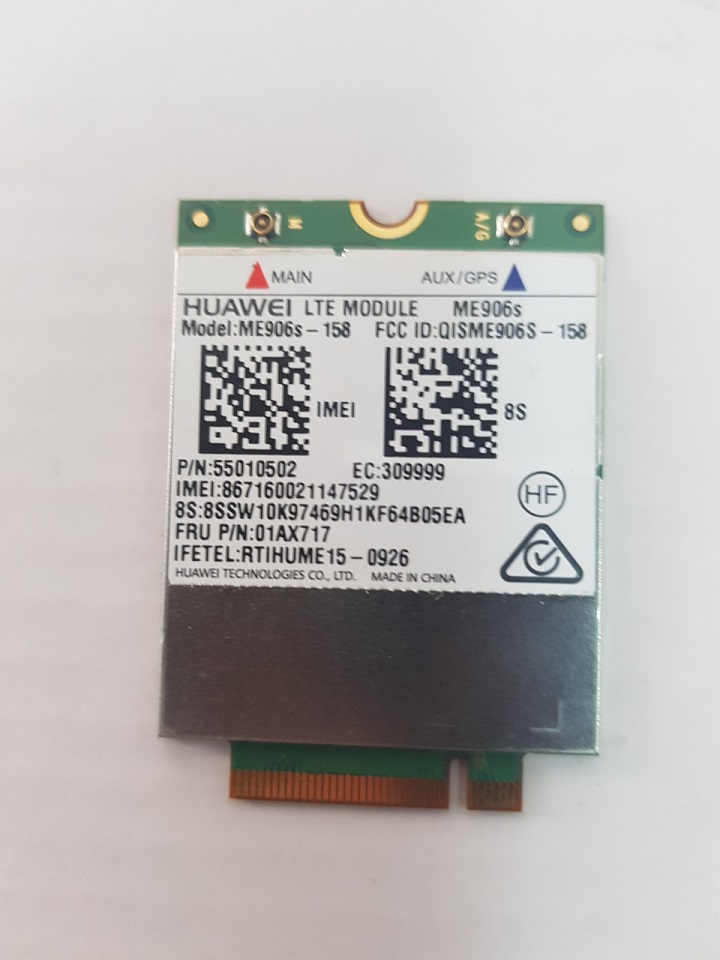 Card WWAN 4G Huawei ME906s dùng cho laptop Lenovo Thinkpad T460, T460s, X260, X1 carbon Gen 4, T560, L460, L560, X1 Carbon Yoga Gen 1 - Hàng chính hãng
