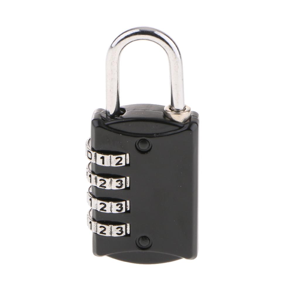 4 Digit Combination Lock Code Padlock for Gym, Sports, School & Employee Locker, Outdoor, Fence, Hasp and Storage - Easy to Set Your Own Keyless Resettable Combo 16H - Black
