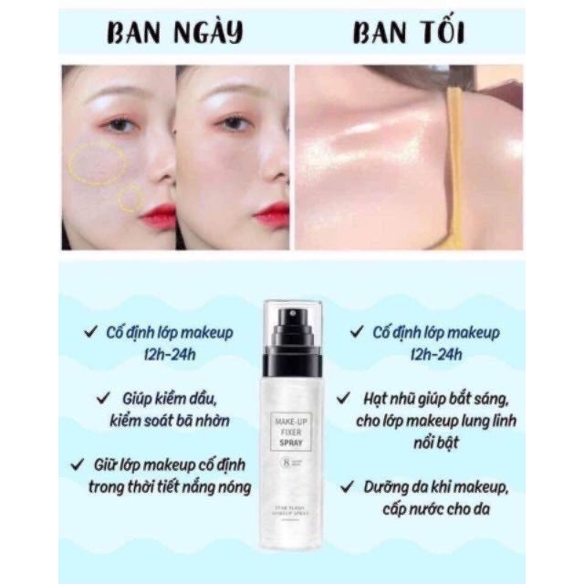 Xịt cố định make-up Fixer Spray lâu trôi cấp nước kiềm dầu(Tặng 1 móc treo tường)