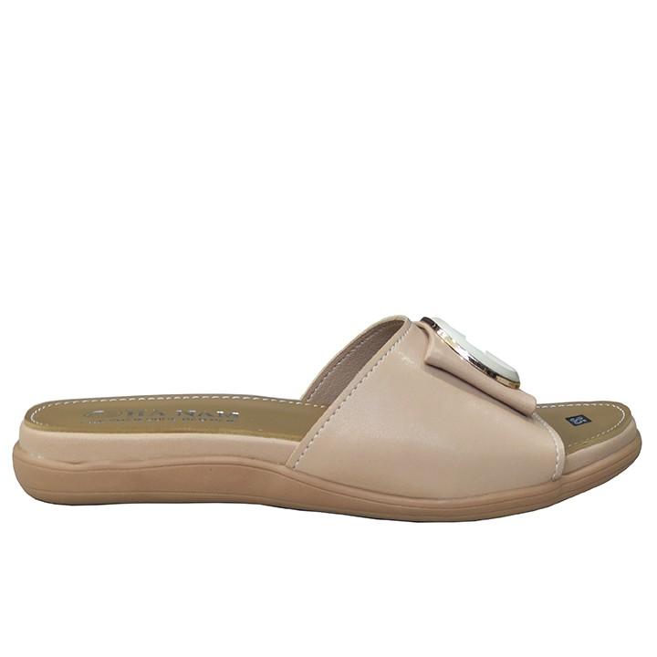 Dép Nữ Quai Ngang Đế Bệt TiTi ĐÔ Da Bò Thật Cao Cấp DNU2066a