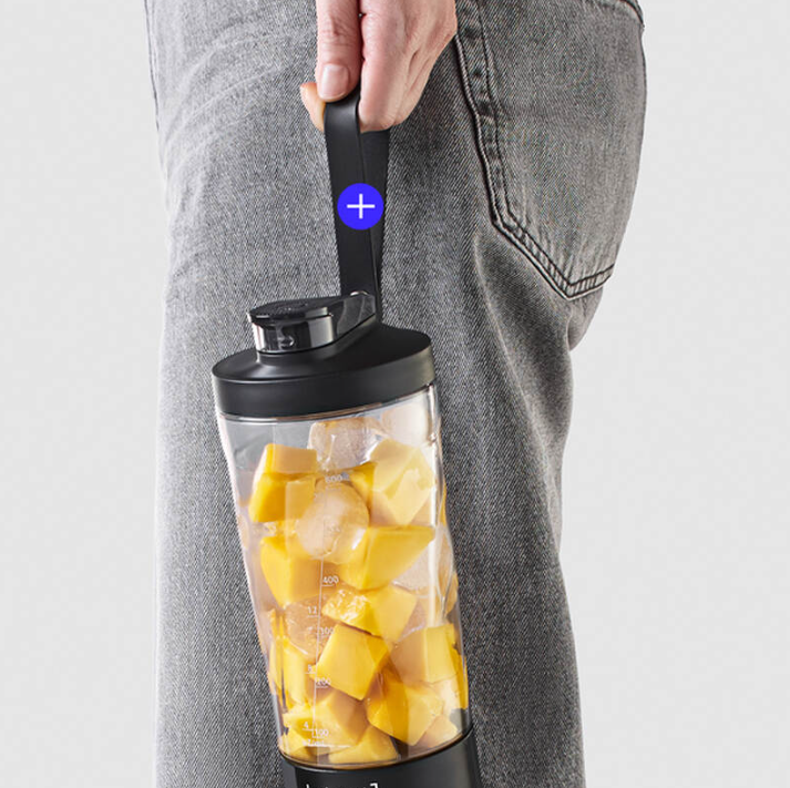 Máy xay sinh tố cầm tay LocknLock Powerful portable blender EJJ356BLK, dung tích 600ml - Màu đen - Hàng chính hãng